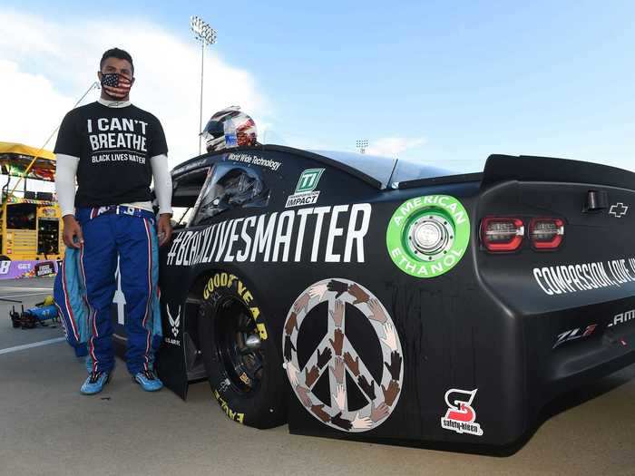 The day the ban was announced, Wallace raced with a new Black Lives Matter inspired paint scheme on the No. 43 car at Martinsville Speedway. He finished 11th.