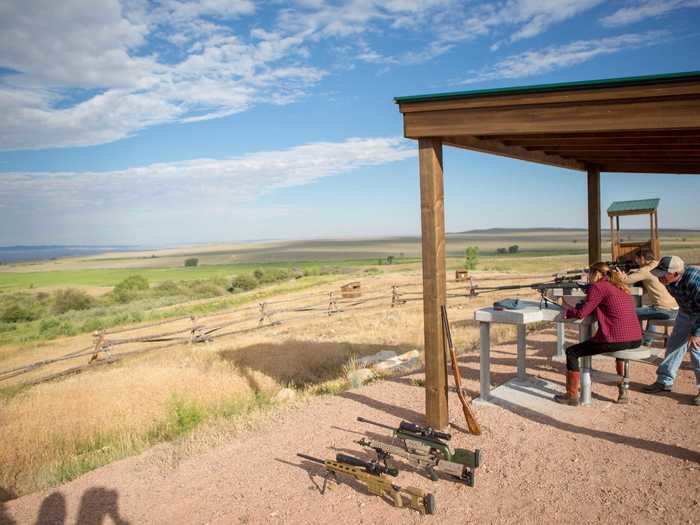 Guests could test their shooting skills at the ranch