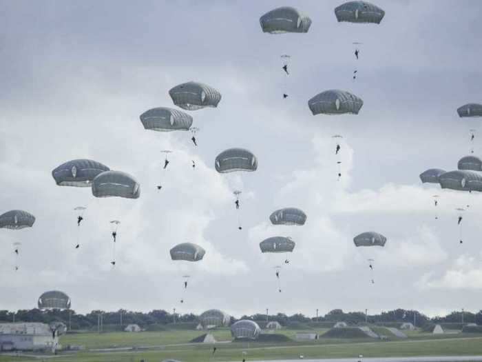 The airborne troops that jumped into Guam were only given a few days notice to simulate a real invasion scenario.