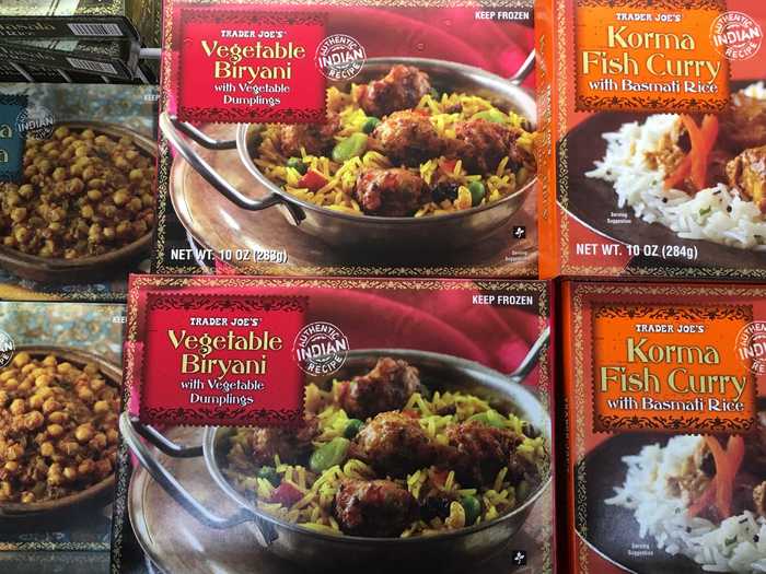 Trader Joe’s vegetable biryani is a complete microwavable meal.