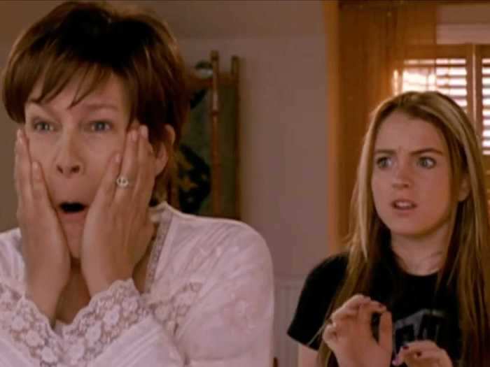 Lohan switched bodies with Jamie Lee Curtis in "Freaky Friday" (2003).