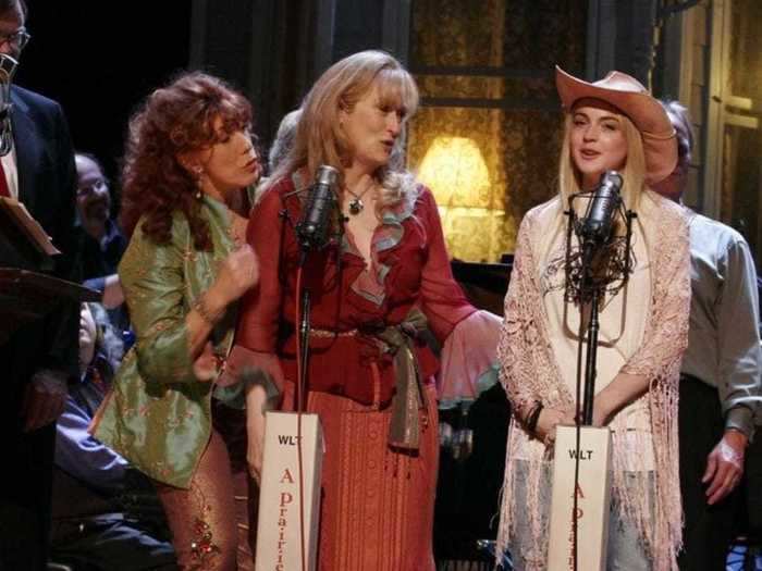 The actress sang alongside Meryl Streep and Lily Tomlin in "A Prairie Home Companion" (2006).