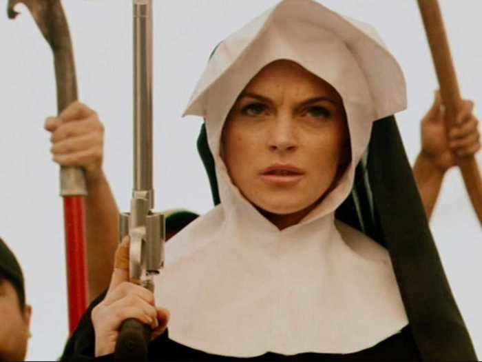 Lohan played April in "Machete" (2010).