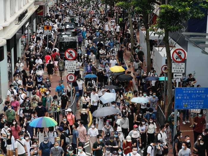 On July 1, hundreds of Hong Kongers took to the streets to protest the new national security act.