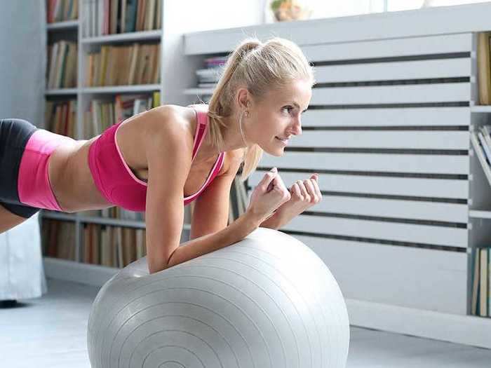 An exercise ball kit with included workouts