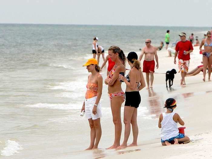 Florida, Alabama, Lousiana, and Texas all have thriving resort towns along the Gulf of Mexico. The beaches became popular road trip destinations in the 1980s because of their bright white sand and wide array of attractions.