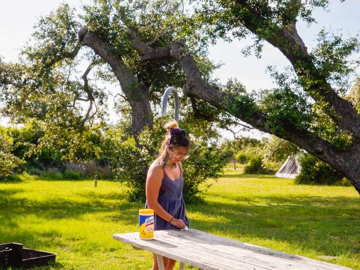 Before I left the campsite, I wiped down everything I touched with anti-bacterial wipes.