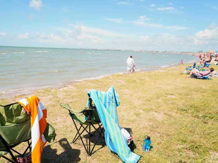 ... until I was safely settled more than six feet away from other beachgoers.