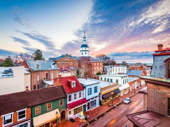 MARYLAND: Buildings on Main Street in Annapolis are full of 18th-century character.