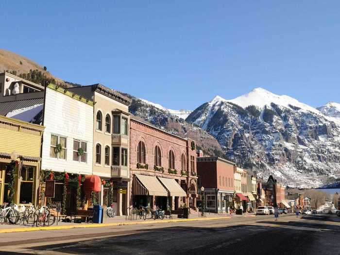 COLORADO: A walk down Main Street in Telluride includes unbeatable mountain views.