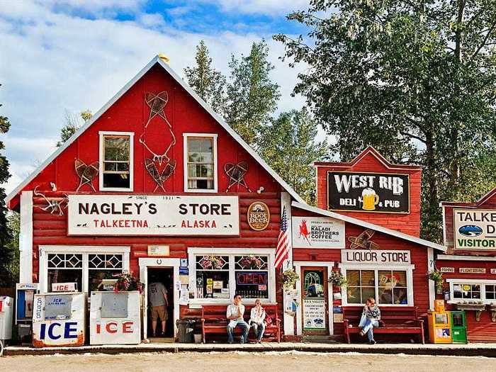 ALASKA: Main Street in Talkeetna is home to gift shops, eateries, and live music.