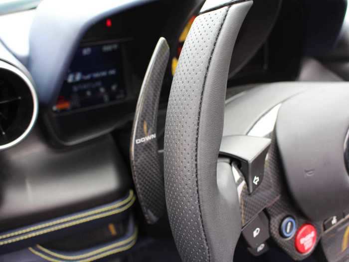 These long, elegant, carbon-fiber paddle shifters are so, so good.