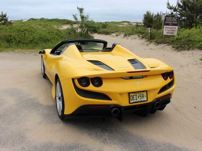 The following day, I took the Ferrari F8 Spider to the beach.