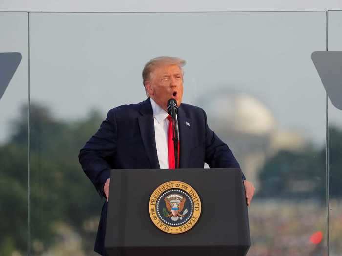 Trump delivered a speech that addressed the COVID-19 crisis only fleetingly, opting instead to focus on "the radical left," whom he accused of seeking "to lie about the past in order to gain power in the present" and who "want us to be ashamed of who we are."