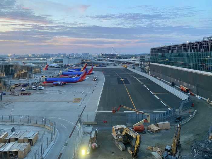 Aircraft will be passing directly under this bridge, which allows for another taxiway to ease congestion. Developers had to get creative as LaGuardia isn