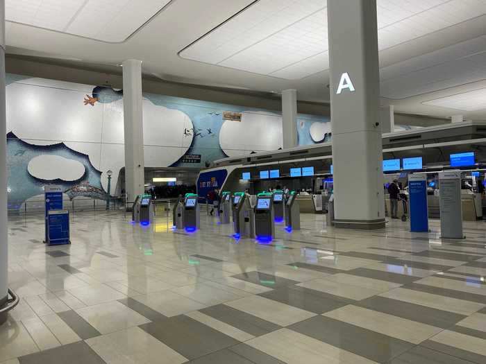 The check-in counter for American Airlines is the closest to the garage and I was flying on Southwest but luckily, I knew the trick to get my boarding pass here instead of having to walk further down.