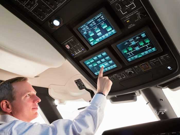 Gulfstream offers the Symmetry cockpit on the G500 that includes touchscreen panels and displays.