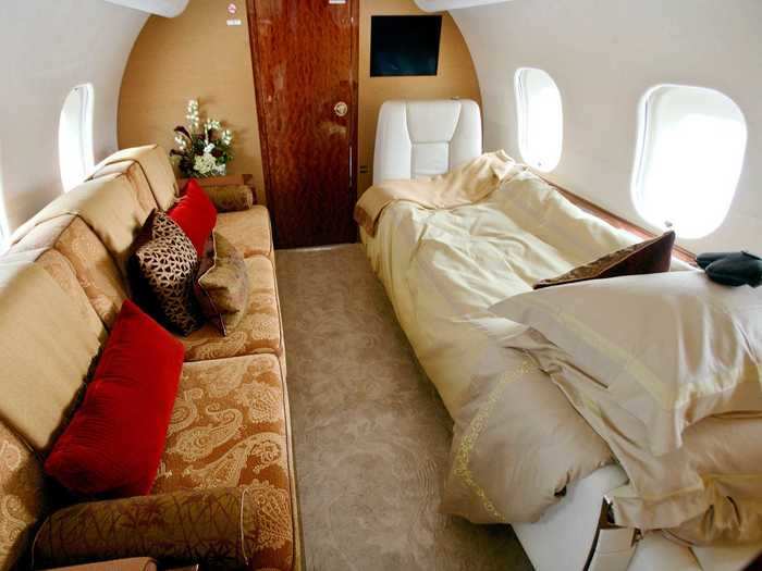 But the two seats can be made into a bed for longer flights. Here