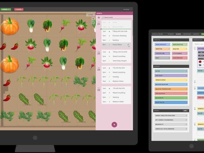 Then, owners can control their farm from a computer or phone using FarmBot