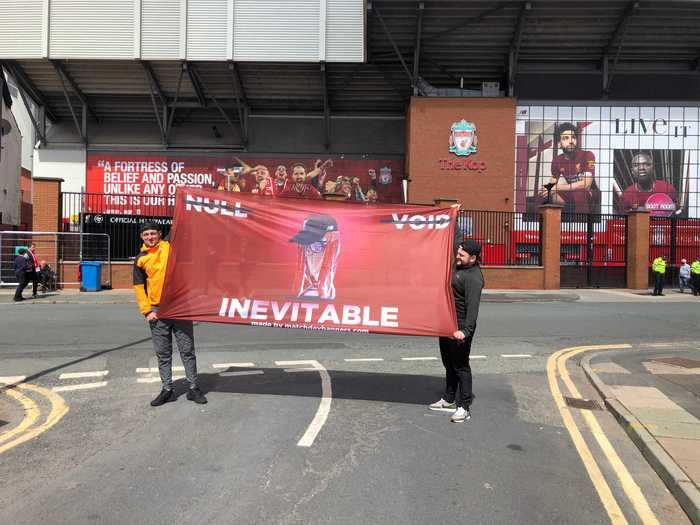 Back around the front of the stadium, only a handful of fans were present as kick-off approached.