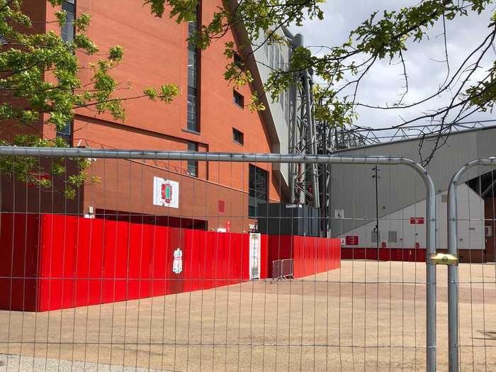 Metal fences were placed around the whole stadium.