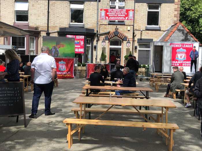 Some bars created outside spaces for fans to watch, but even they were pretty empty.