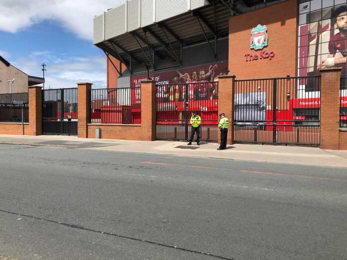 Two hours before kick off, Anfield and its surrounding area was a ghost town.