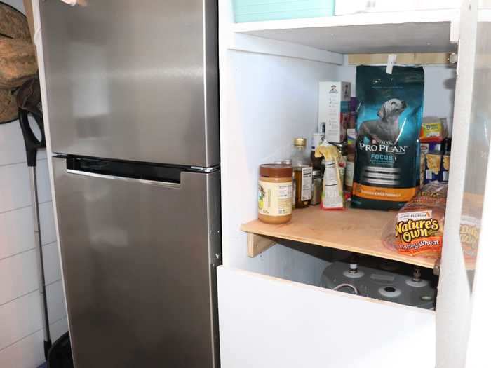 Burger also uses a cabinet in her stairs as a pantry.