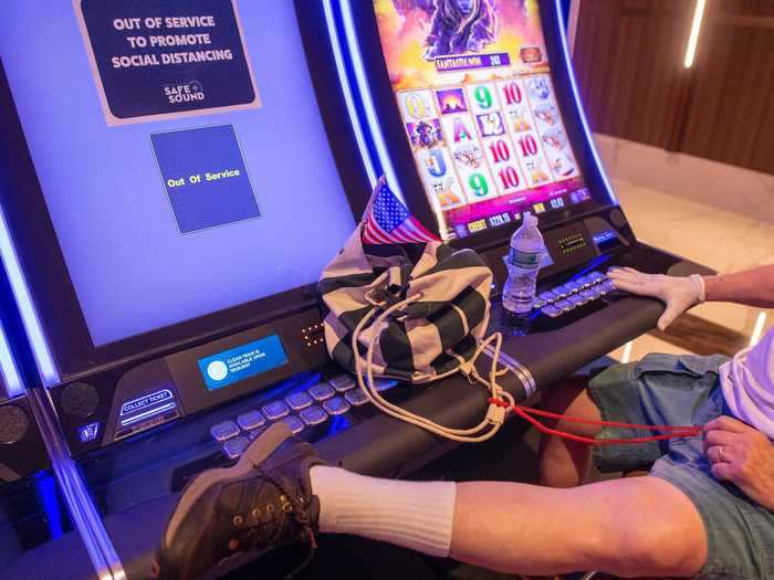 Some casino-goers wore gloves at the gambling spots to protect themselves.