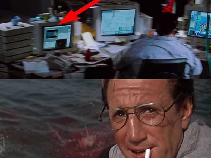 Spielberg referenced his movie "Jaws" in an early scene featuring scheming computer programmer Dennis Nedry.