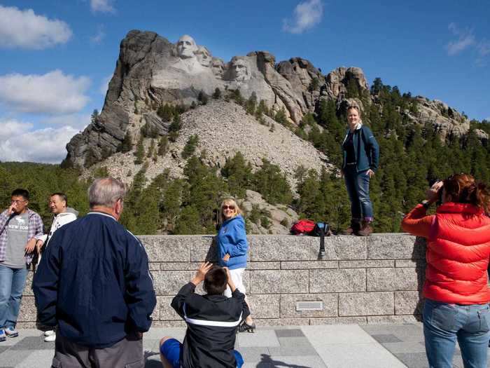 But in real life, you have to make your way through crowds of people to catch a distant look, and use binoculars to really see the detail.