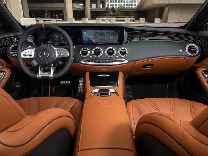 Inside, the S-Class is upholstered in Light Brown Exclusive Nappa Leather.