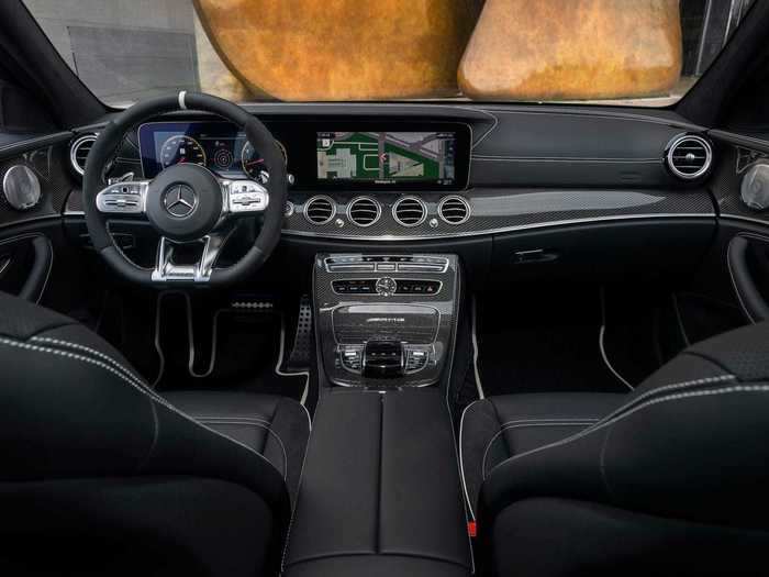 The interior is upholstered in AMG Black Exclusive Nappa Leather.