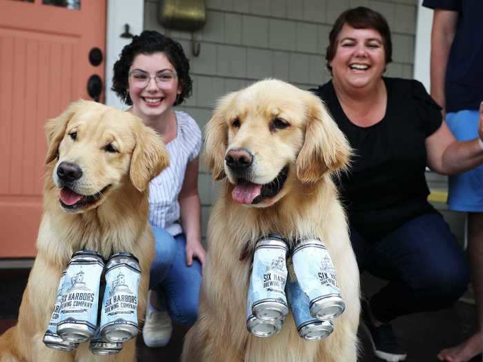 Two golden retrievers, dubbed the "brew dogs," delivered beer to customers under lockdown in New York in May.