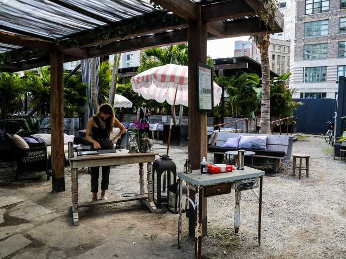 Before checking in with the host, guests can wipe down their belongings and sanitize their hands. Gardner said that he implemented many of his entry safety measures after watching what restaurants in Hong Kong did when reopening.