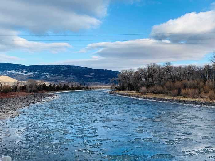 ... and nearby, a river churned with chunks of solid ice.