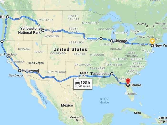 In the winter of 2018, my family decided to travel across the United States by RV — this was our route.