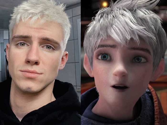 Those matching frosted locks make it hard to tell Rob and Jack Frost apart.