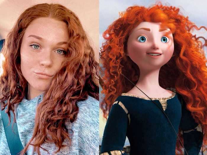 Thanks in part to her flowing red locks, Hannah Wiederhold looks just like Merida from "Brave."