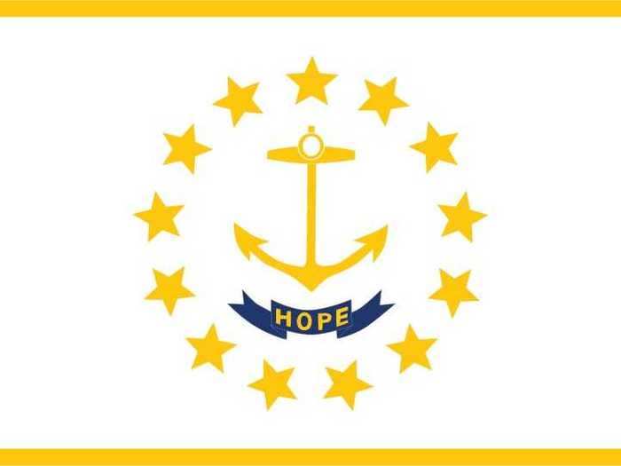 This state’s motto, "Hope," is written on the flag.