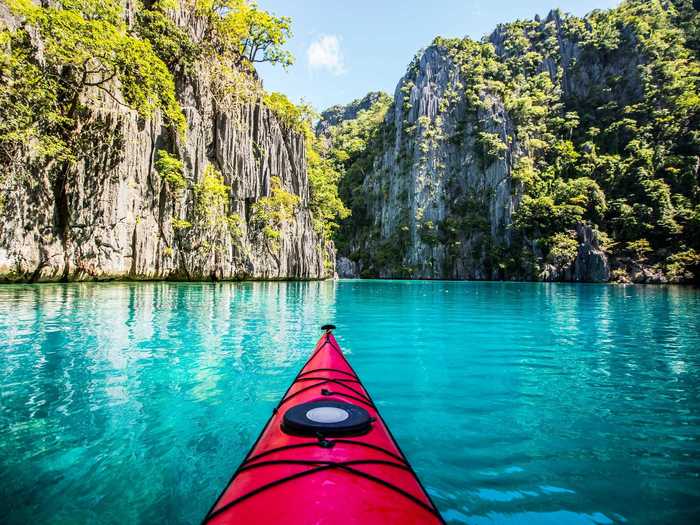 If you prefer to stay atop the water, you can explore the coastline from a canoe or kayak.