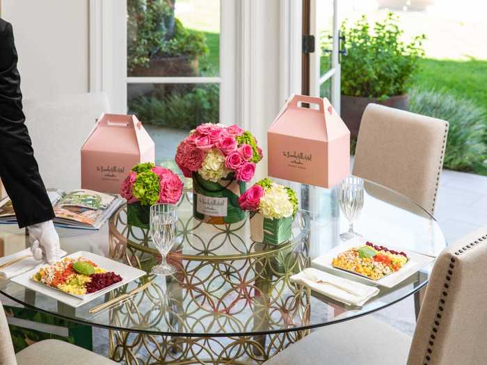 Residents can also order "house-service" from The Beverly Hills hotel for the first three months, the cost of which is built into the price of the home. The menu at the hotel