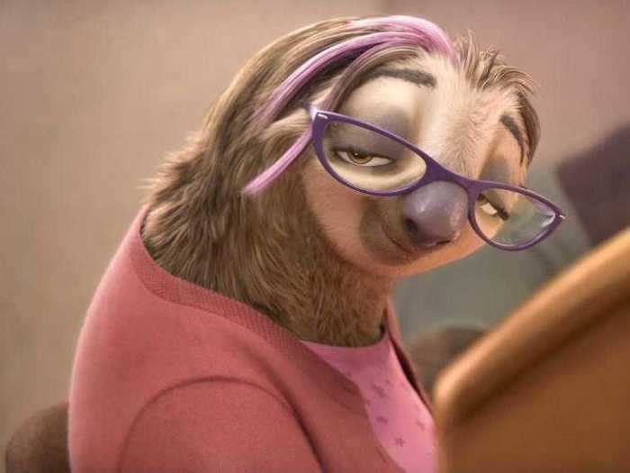 She played a sloth in 2016