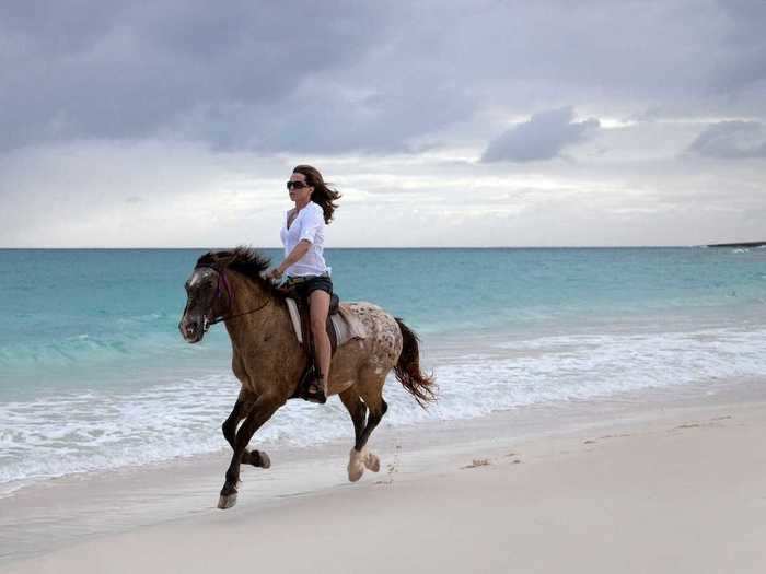 Horseback riding is also a popular activity on the island.