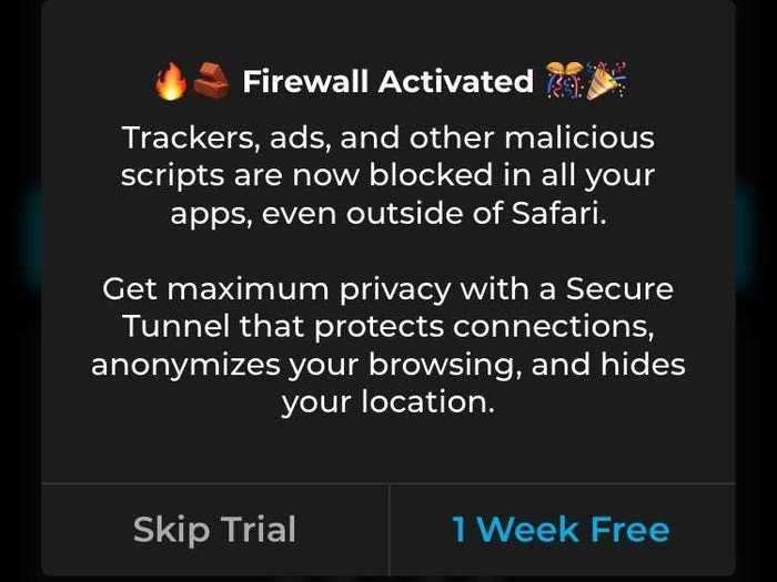 Now the firewall should be activated, meaning you can start using apps like Spotify and Pinterest during the outage.