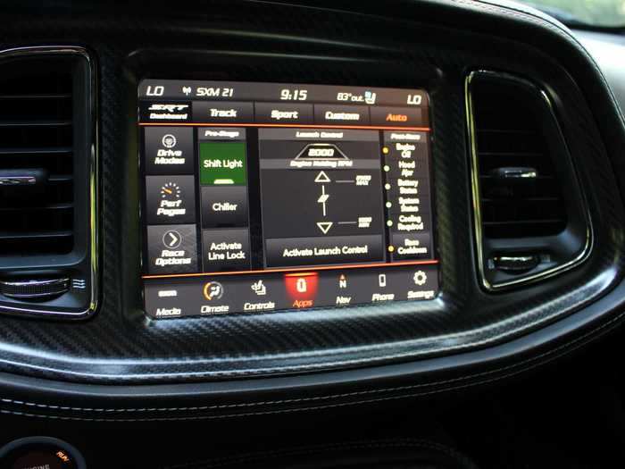 But the real fun stuff is hidden away in the SRT panel, which showcases all the Challenger