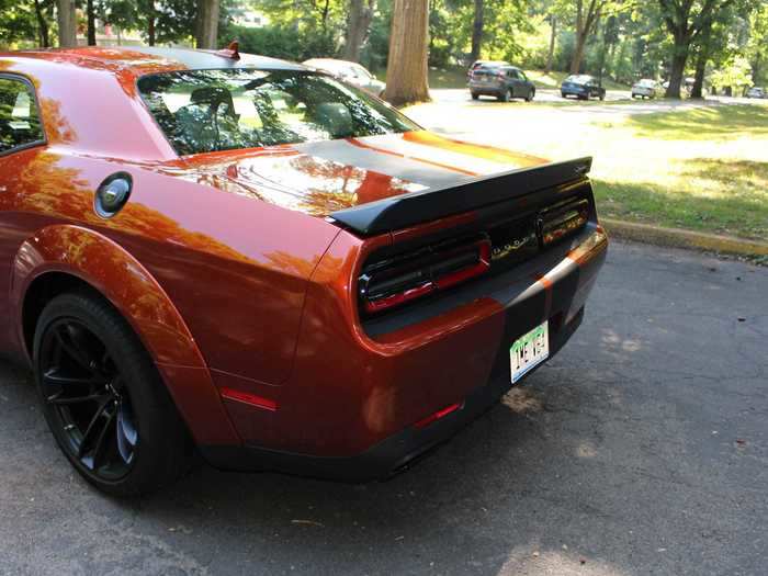 Out back, the Challenger has a spoiler. A modest spoiler, to be honest.