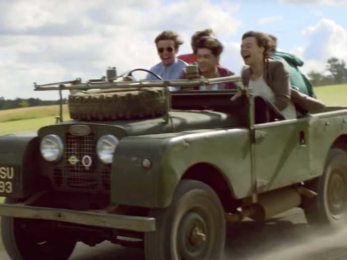 Tomlinson appears behind the wheel in nearly half of One Direction