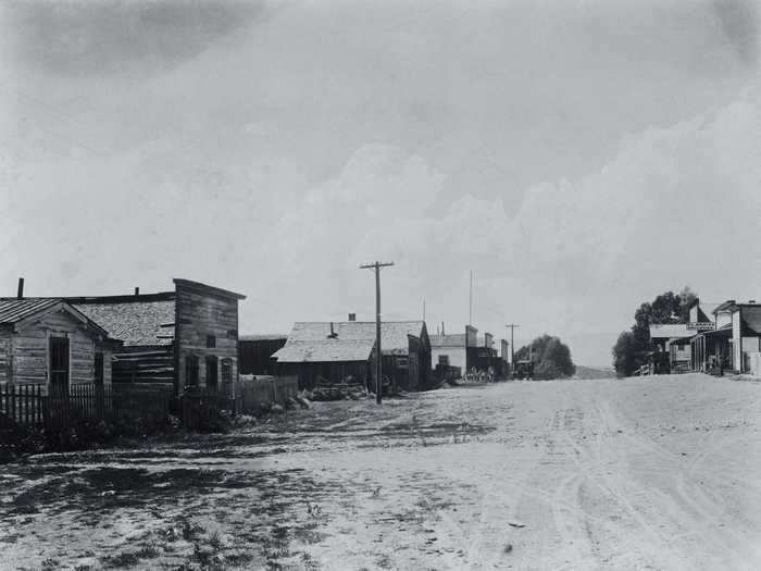 Bannack, Montana, pictured below in 1920, also began as a mining town after gold was discovered in nearby Grasshopper Creek.