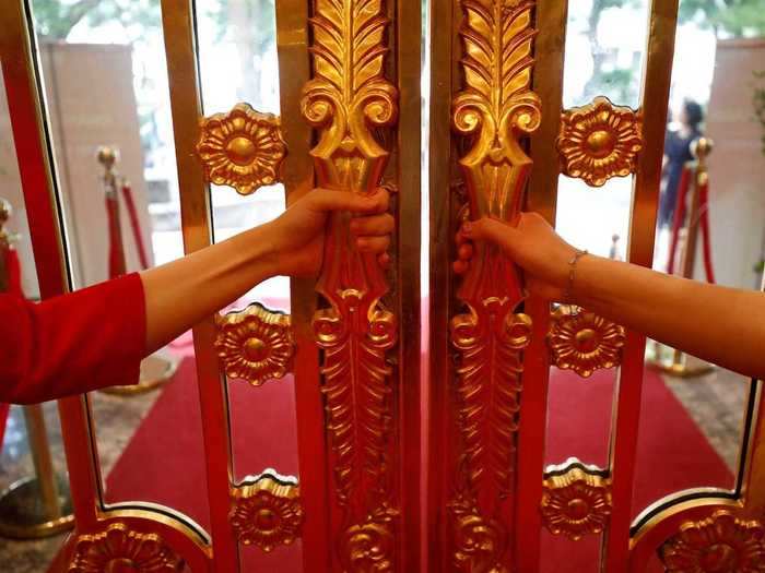 The five-star hotel in Hanoi, Vietnam opened its golden gates to visitors this week after 11 years of construction, costing $200 million.